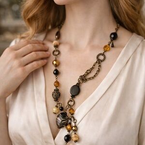 Boho Multicolour Glass Beaded Necklace